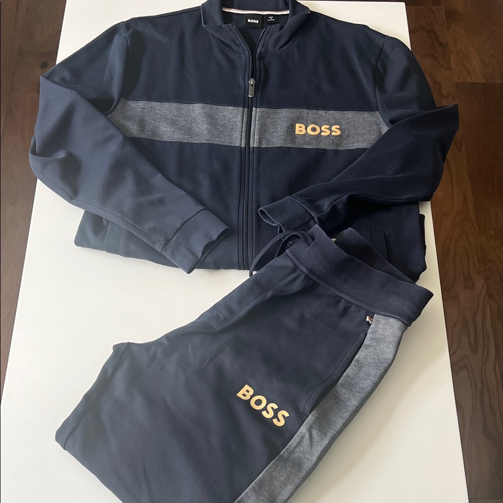 Boss Dark Blue and Gray Tracksuit - Picture 10 of 11